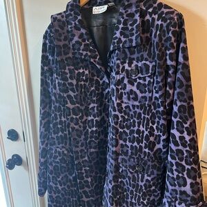 Linea by Louis Dell'Olio Purple Animal Print Trench Coat